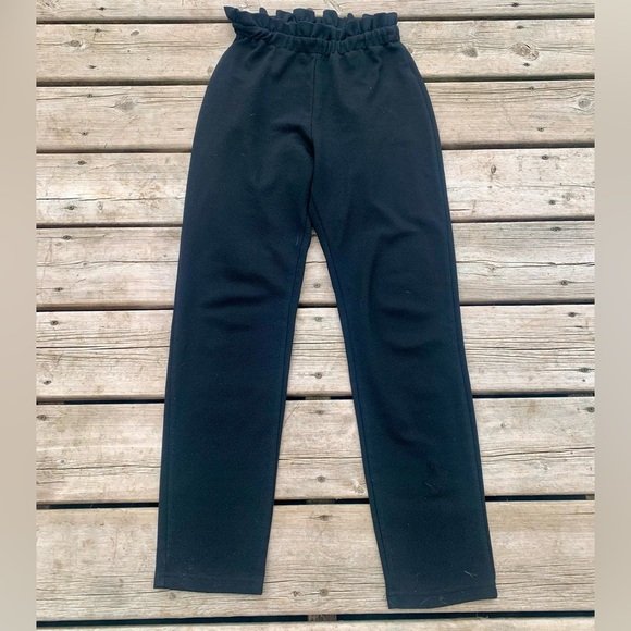 💛 SHEIN High-Waisted Black Ruffle Waist Pants Size M - Picture 4 of 6